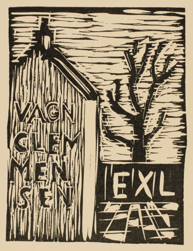 Exlibris by Poul Sørensen from Denmark for Vagn Åge Clemmensen - Architecture 