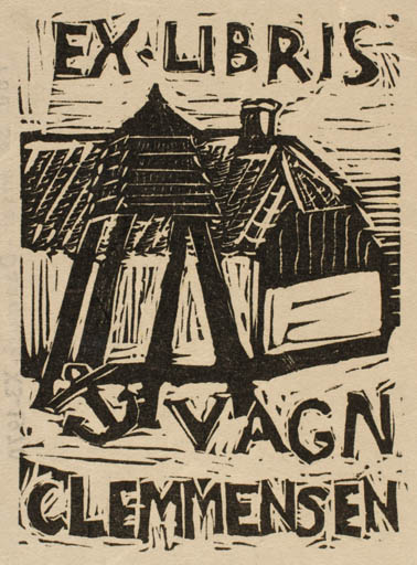 Exlibris by Poul Sørensen from Denmark for Vagn Åge Clemmensen - Architecture 