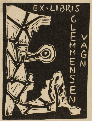 Exlibris by Poul Sørensen from Denmark for Vagn Åge Clemmensen - Abstract 