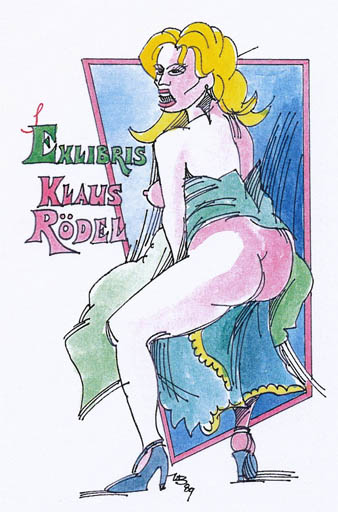 Exlibris by Utz Benkel from Germany for Klaus Rödel - Erotica 