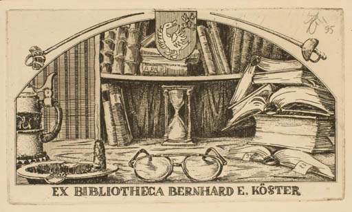 Exlibris by Andreas Raub from Germany for Bernhard E.  Köster - Book Interior 