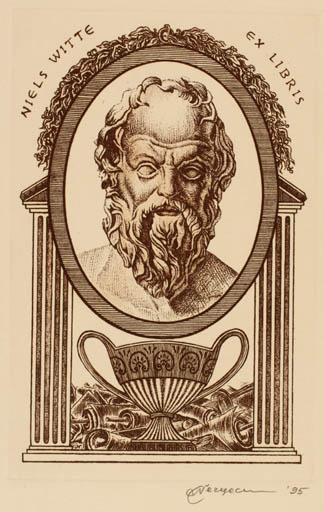 Exlibris by Natalija Chernetsova from Latvia for Niels Witte - Classical antiquity Portrait 