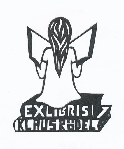 Exlibris by Peter Therkel Albrechtsen from Denmark for Klaus Rödel - Book Woman 