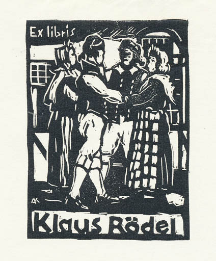 Exlibris by Kàroly Andrusko from Yugoslavia for Klaus Rödel - Group 