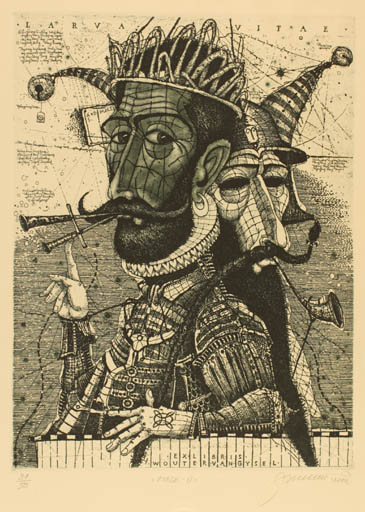 Exlibris by Oleg Denisenko from Ukraine for L. Arva - Portrait 