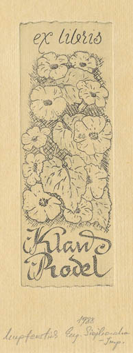 Exlibris by Eugenia Siejkowska from Poland for Klaus Rödel - Flower 