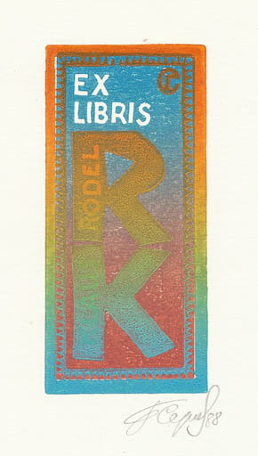 Exlibris by George Sergeev from Russia for Klaus Rödel - Text/Writing 