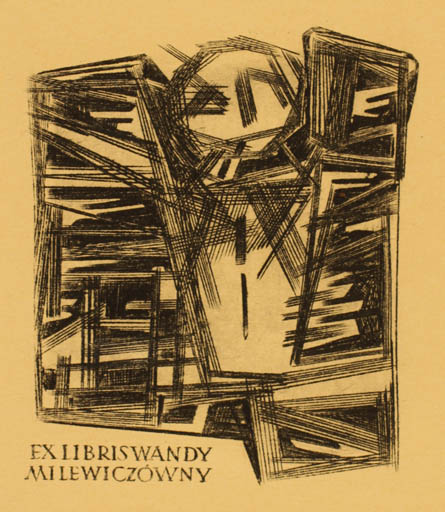 Exlibris by Henryk Feilhauer from Poland for Wandy Milewiczowny - Abstract 