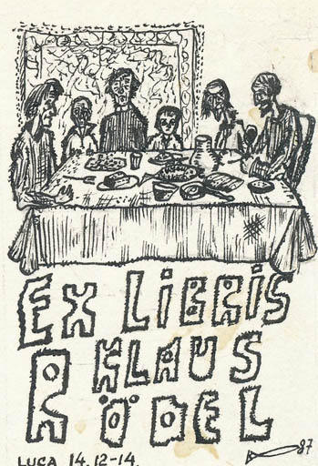 Exlibris by Jurij W. Kuznetsow from Soviet Union for Klaus Rödel - Group Food 