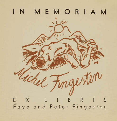 Exlibris by Michael Fingesten from Germany for Faye & Peter Fingesten - Mountain Man Nude 