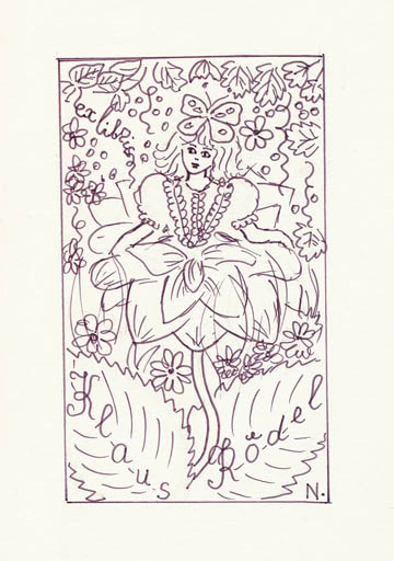 Exlibris by Natalija Chernetsova from Estonia for Klaus Rödel - Fairytale/fable 