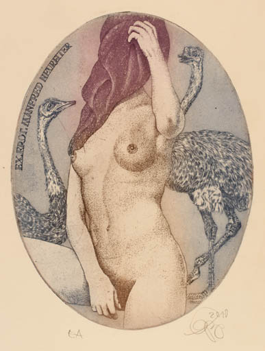 Exlibris by Olaf Gropp from Germany for Manfred Neureiter - Ex Erotica 