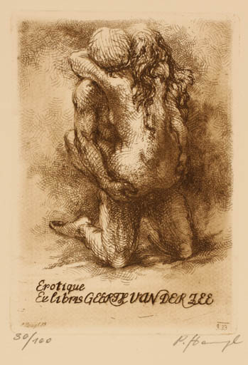 Exlibris by Petr Hampl from Czechoslovakia for Geert Van Der Zee - Erotica 