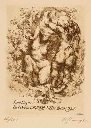 Exlibris by Petr Hampl from Czechoslovakia for Geert Van Der Zee - Erotica 