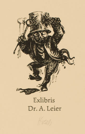 Exlibris by Karl Georg Hirsch from Germany for Dr. Axel Leier - Man 