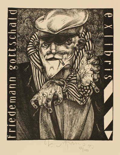 Exlibris by Karl Georg Hirsch from Germany for Friedemann Gottschald - Portrait 