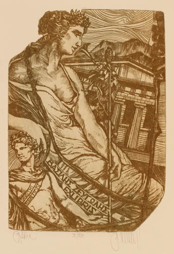 Exlibris by Pavel Hlavaty from Czechoslovakia for ? ? - Classical antiquity 