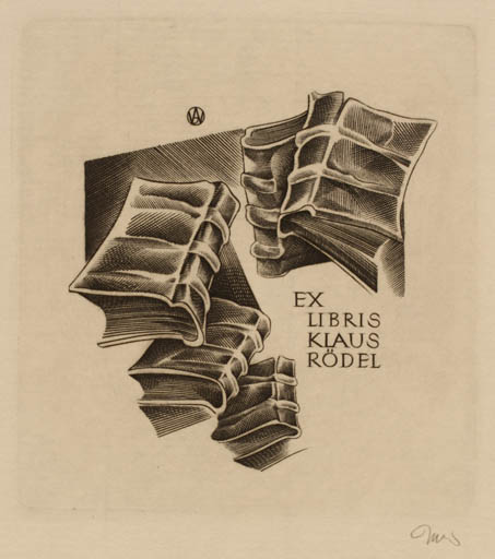 Exlibris by Wojciech Jakubowski from Poland for Klaus Rödel - Book 