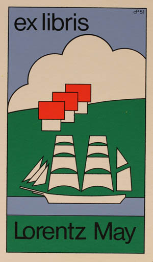 Exlibris by Per Christensen from Denmark for Lorentz May - Ship/Boat 