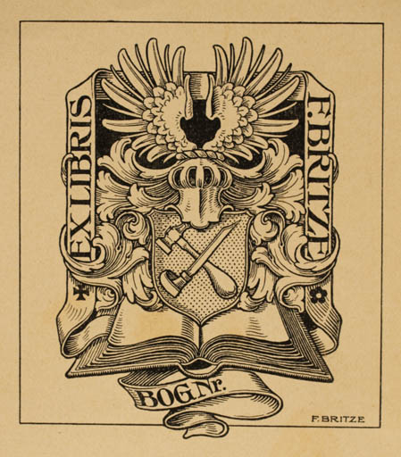 Exlibris by Friedrich Britze from Denmark for Friedrich Britze - Heraldry 