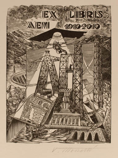 Exlibris by Valerio Mezzetti from Italy for ? AEM - Technology 