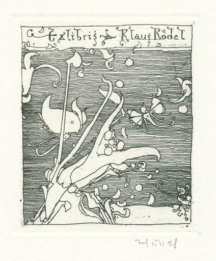 Exlibris by Horst Hussel from Germany for Klaus Rödel - 