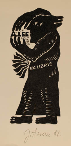 Exlibris by Jüri Arrak from Estonia for Abel Lee - Hand(s) Man 