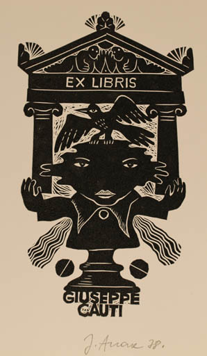 Exlibris by Jüri Arrak from Estonia for Giuseppe Cauti - 