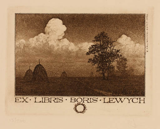 Exlibris by Konstantin Kalynovych from Ukraine for Boris Jakovlevig Levych - Scenery/Landscape 