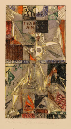 Exlibris by Antanas Kmieliauskas from Lithuania for Isabella Anna - Abstract 