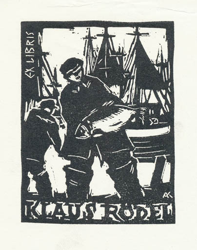 Exlibris by Kàroly Andrusko from Yugoslavia for Klaus Rödel - Maritime 