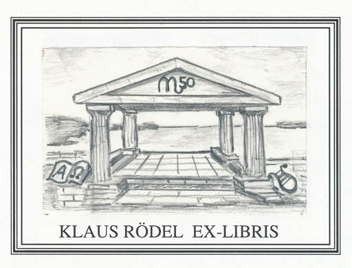 Exlibris by Arne O. Jensen from Denmark for Klaus Rödel - Architecture 