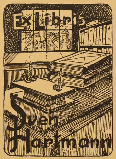 Exlibris by F. Aster from Denmark for Sven Hartmann - Book Interior 