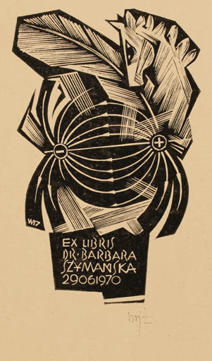 Exlibris by Wojciech Luczak from Poland for Barbary Klein-Szymanskiej - Horse 