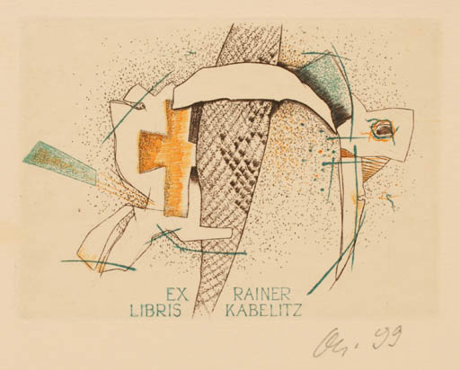 Exlibris by Detlef Olschewski from Germany for Rainer Kabelitz - Abstract Fauna 