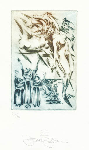 Exlibris by Hermina Horvath from Belgium for Klaus Rödel - Mermaid Woman 