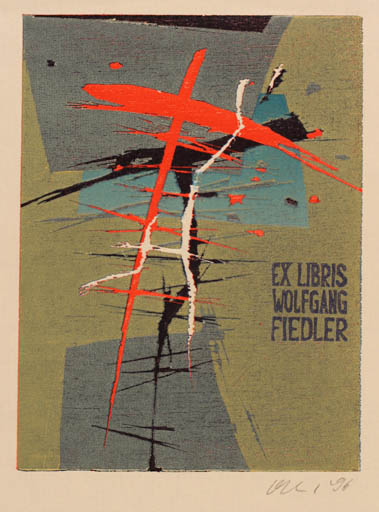 Exlibris by Detlef Olschewski from Germany for Wolfgang Fiedler - Abstract 