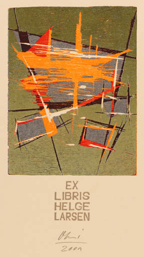 Exlibris by Detlef Olschewski from Germany for Helge Larsen - 