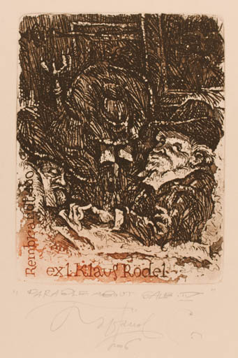 Exlibris by Sergey Parfionov from Russia for Klaus Rödel - Historical Person Man Portrait 