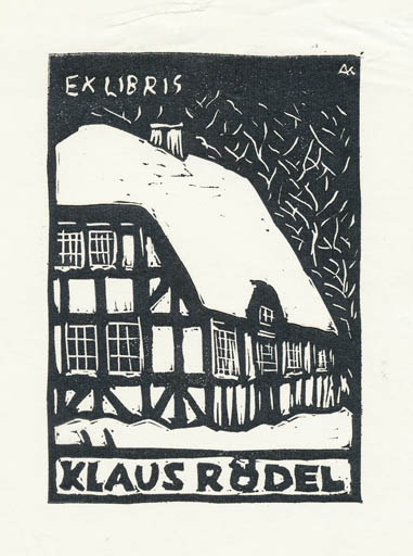 Exlibris by Kàroly Andrusko from Yugoslavia for Klaus Rödel - Architecture 