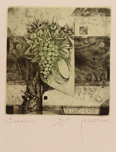 Exlibris by Zdenek Bugan from Czech Republic for Klaus Rödel - Abstract Wine 