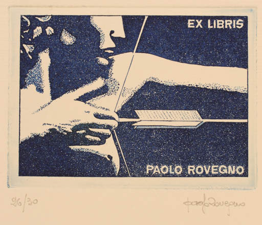 Exlibris by Paolo Rovegno from Italy for Paolo Rovegno - Sport/game 