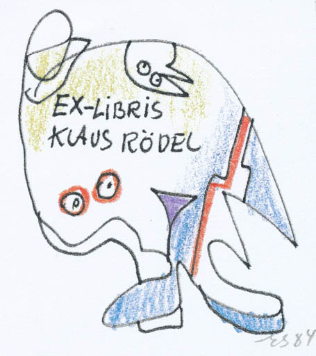 Exlibris by Erik Skjoldborg from Denmark for Klaus Rödel - Abstract 