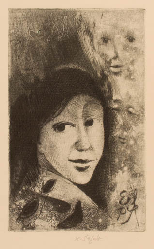 Exlibris by Karel Safar from Czech Republic for J. P. - Portrait 