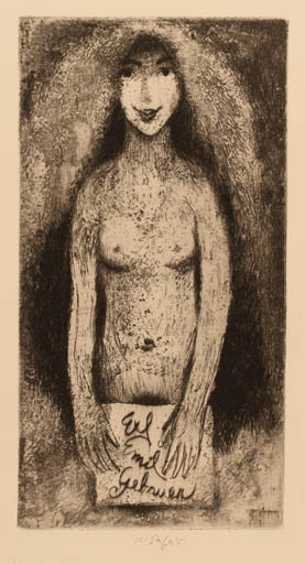 Exlibris by Karel Safar from Czech Republic for Emil Gebauer - Woman Nude 