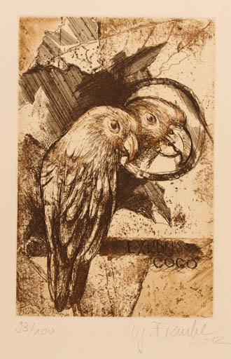 Exlibris by Regina Franke from Germany for COCO ? - Bird 