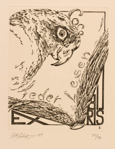 Exlibris by Ulrich Köhler from Germany for COCO ? - Bird 