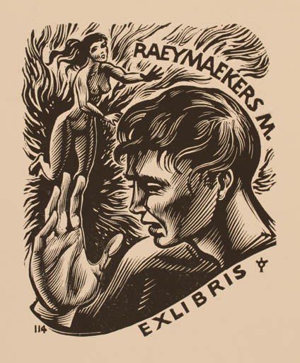 Exlibris by Frank-Ivo van Damme from Belgium for Michiel Raeymaekers - Couple 