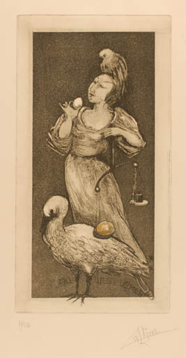 Exlibris by Lies Van Vlymen from Netherland for Lies Van Vlymen - Bird Woman 