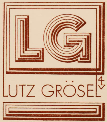 Exlibris by Gerhard Tag from Germany for Lutz Grösel - Monogram Text/Writing 